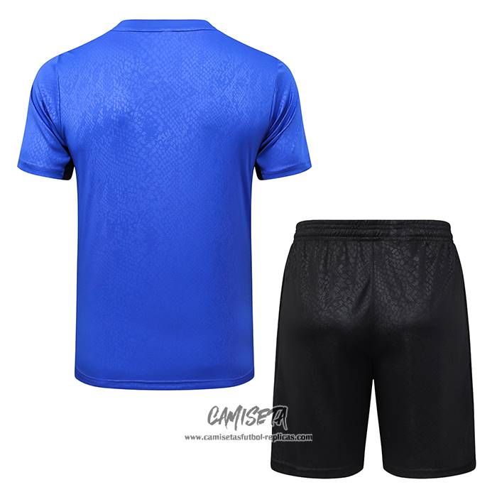 Chandal del Barcelona 2025-2026 Manga Corta Azul - Pantalon Corto Purpura